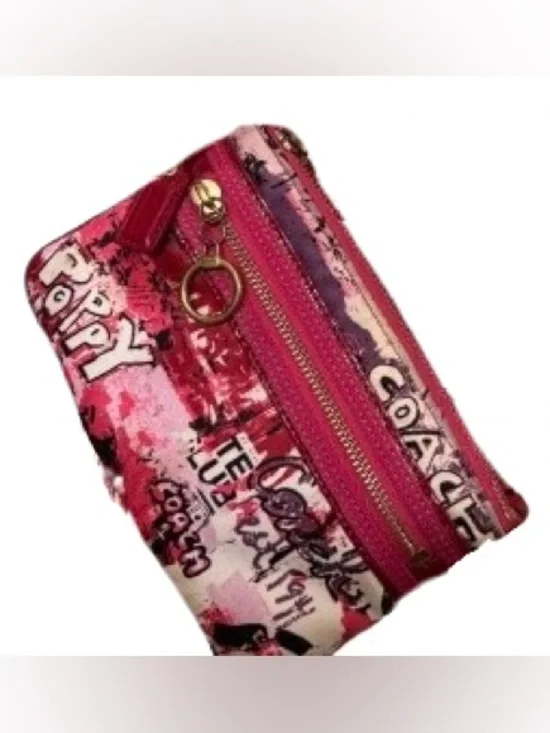 Coach Y2K Poppy Graffiti Glam Tote & Wristlet  Set (Pink Multi) - GUC - Picture 14 of 14